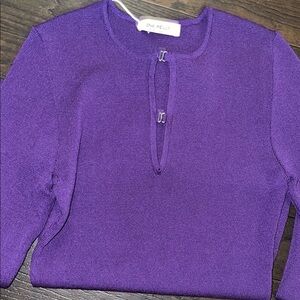 Purple Knit Bodysuit W Detail